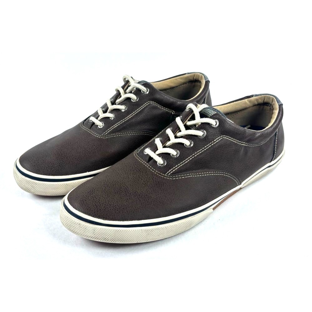 Sperry Top Sider Leather Sneakers Men Sz 13 M Brown Lace Comfort Preppy Grandpa
